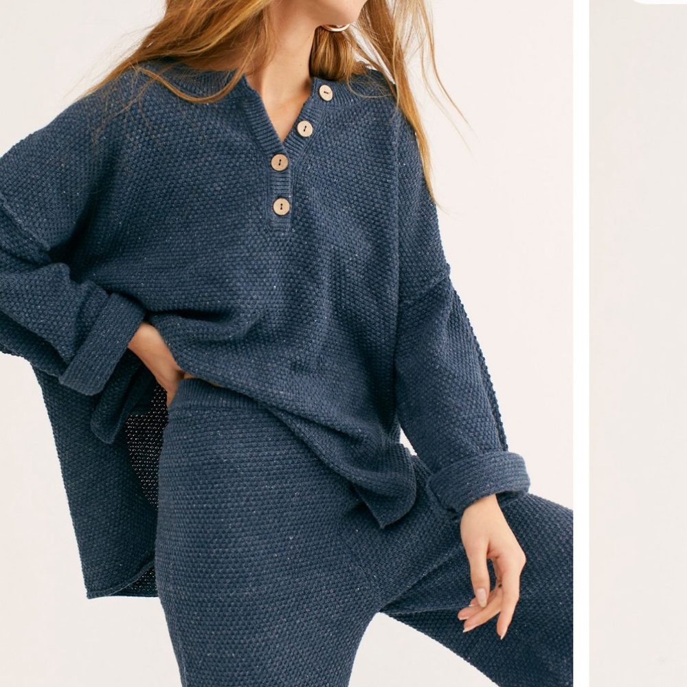 Free People Hailee Sweater Set- Navy Heather